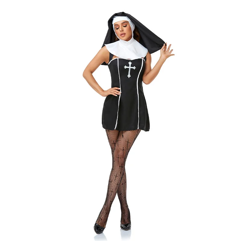 2022 New Halloween nun costume Halloween costume cosplay stage costume Vampire dressing