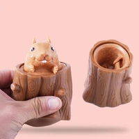 squeeze toy telescopic squirrel arise design silicone stress relief decompression toy for prank