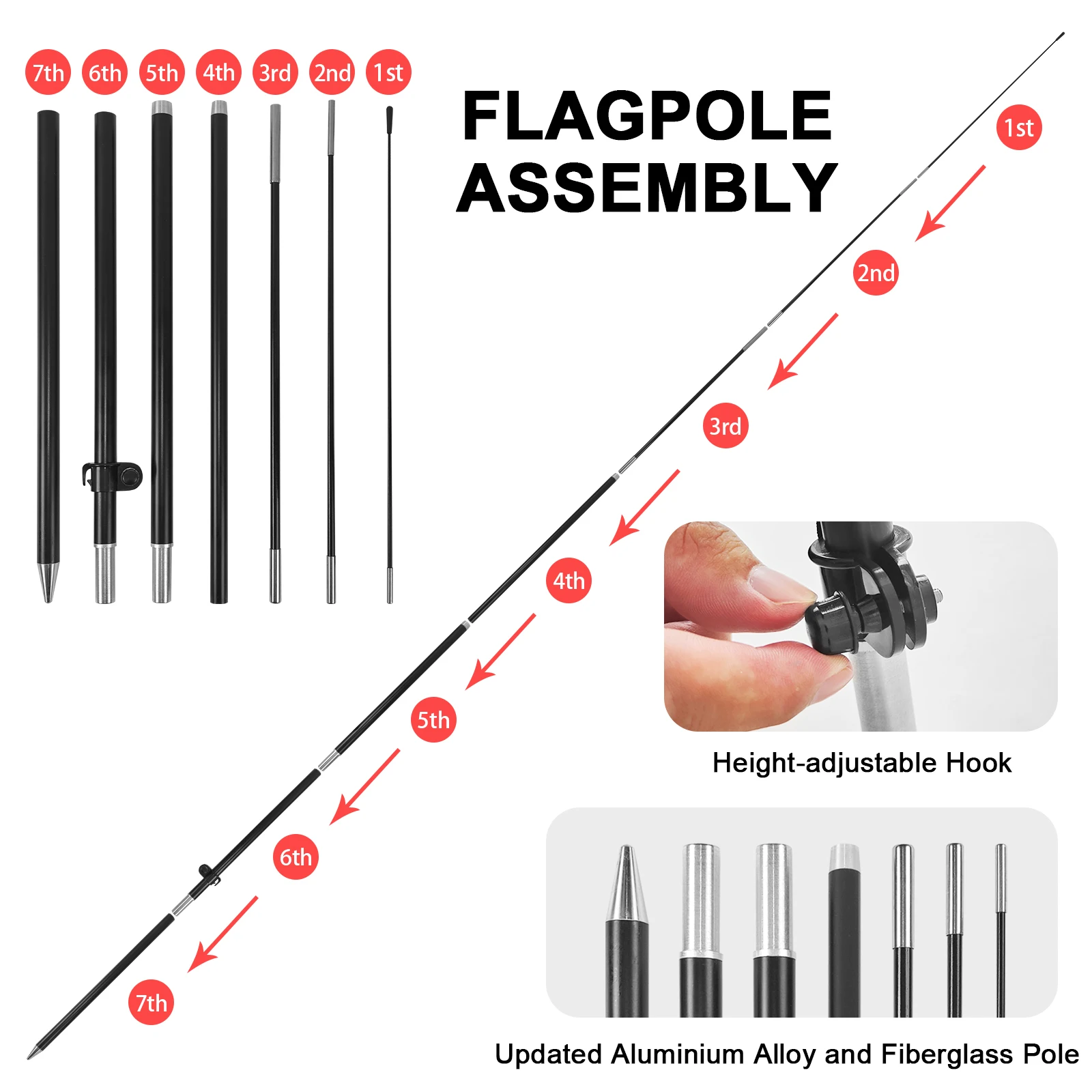 FSFLAG 1 шт. 280 см флаг с перьями механика флагштоком рекламный наружный баннер