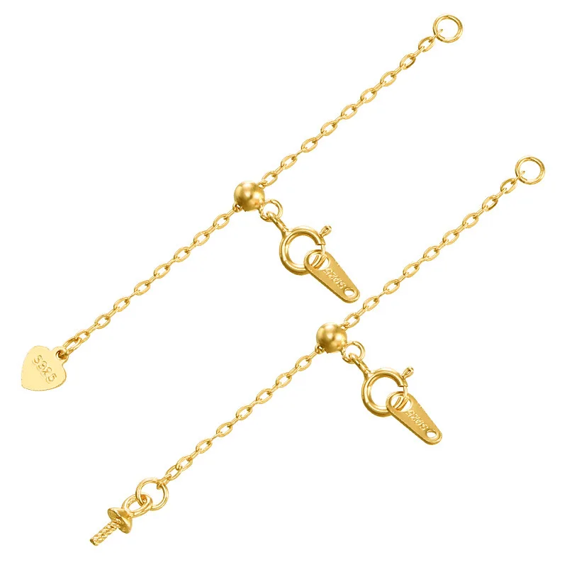 925 Silver 3/5/7cm Extension Tail Chain Adjustable Spring Clasps Connector For DIY Jewelry Making Findings Bracelet Necklac