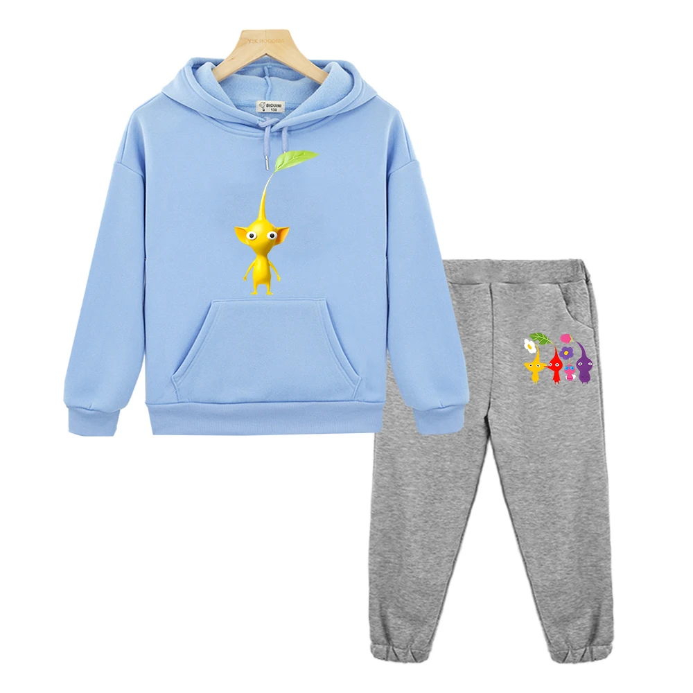 Осенние толстовки с капюшоном Pikmin Graph комплекты топ + штаны толстовка в стиле