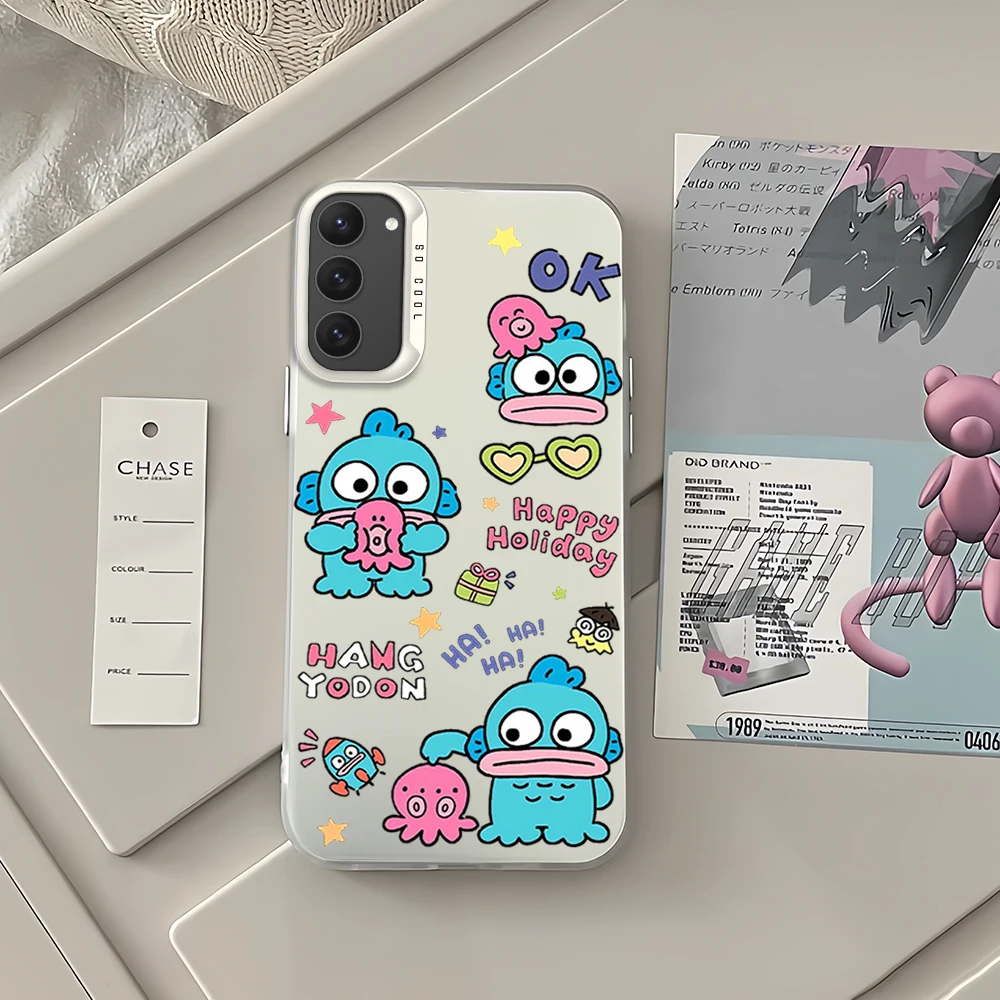 Милый чехол MINISO H-Hangyodon для Samsung Galaxy A 15 54 55 S23 S24 S25 4G 5G Ultra Plus Fe Laser Cover IMD телефона