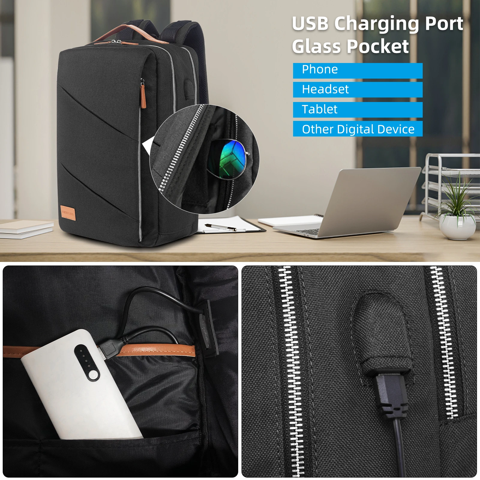 KINGSLONG унисекс деловой удобный дорожный рюкзак для ноутбука с USB/мужской