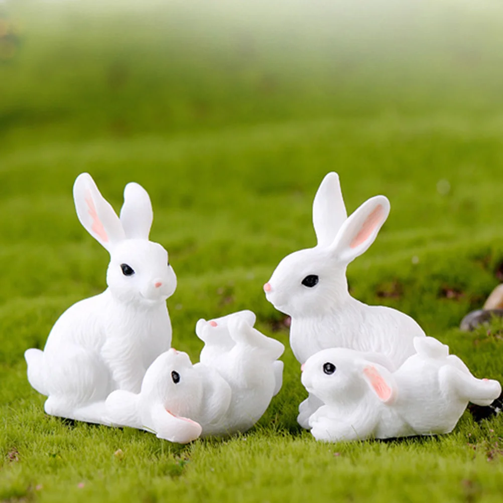 

8 PCS Animals Cars Cupcake Toppers Rabbit Ornament Cupcake Decorating Statue Table Miniature Ornament Terrarium Kit