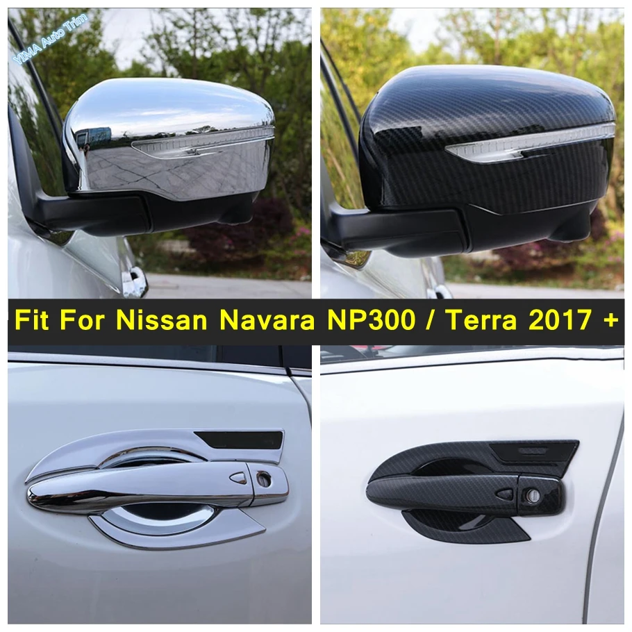 

Outside Car Door Handle Scratch Protector Rearview Mirror Cover Trim Chrome Exterior For Nissan Navara NP300 / Terra 2017 - 2021