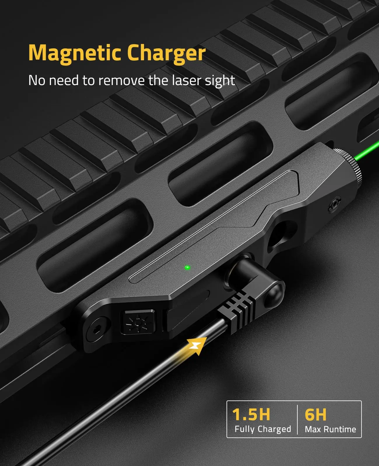 Тактический зеленый лазерный прицел M-Lok Picatinny Rail с магнитной перезаряжаемой