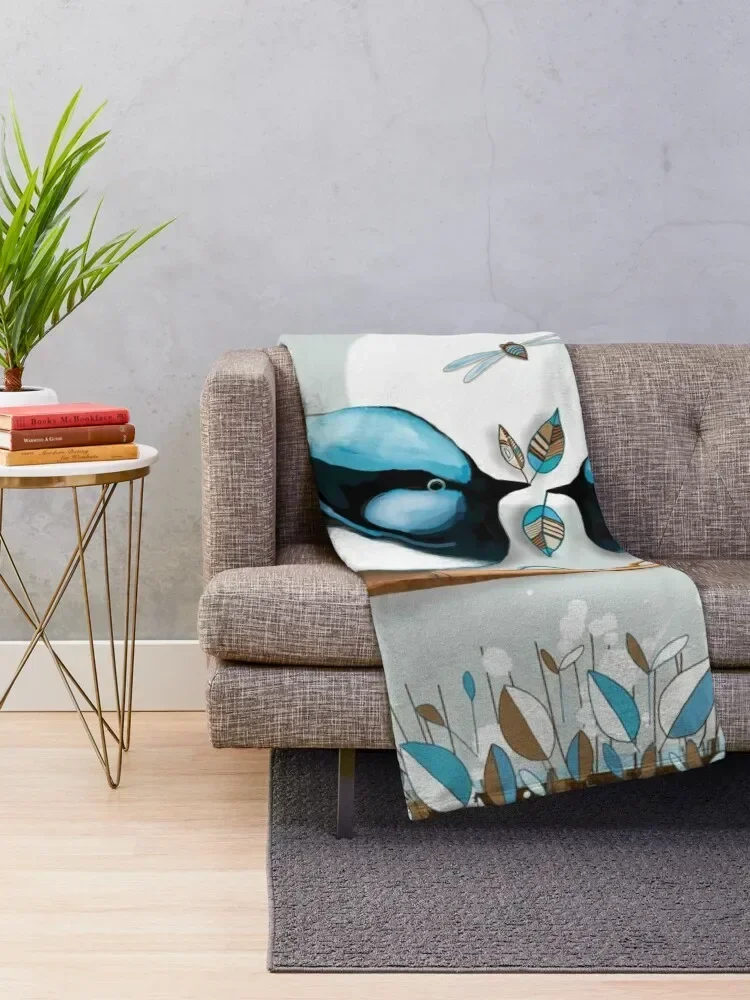 Синее сказочное одеяло плед на диван декорации рождественские подарки одеяла