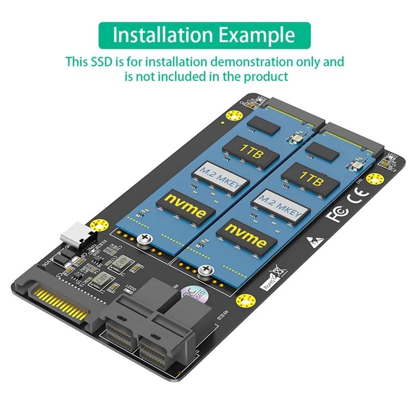 Новая версия двойной M.2 NVME SSD для двух планшетов адаптер