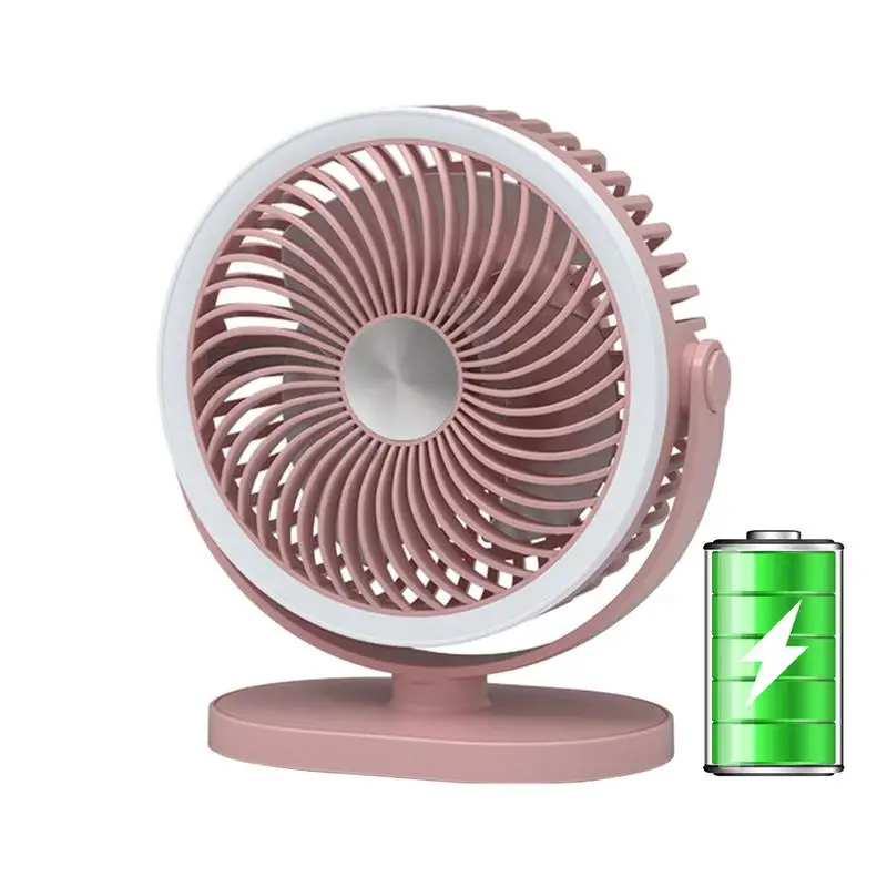 

Oscillating Table Fan Auto Oscillating Adjustable Camping Fan Battery Powered 5v Air Circulator Strong Airflow For Home Offices