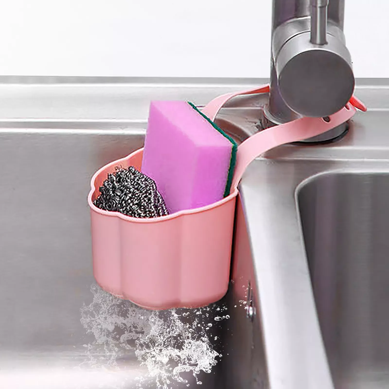 

Portable Home Kitchen Hanging Drain Shelf Bag Basket Bath Storage Tools Sink Holder sink organizer kitchen and bathroom items