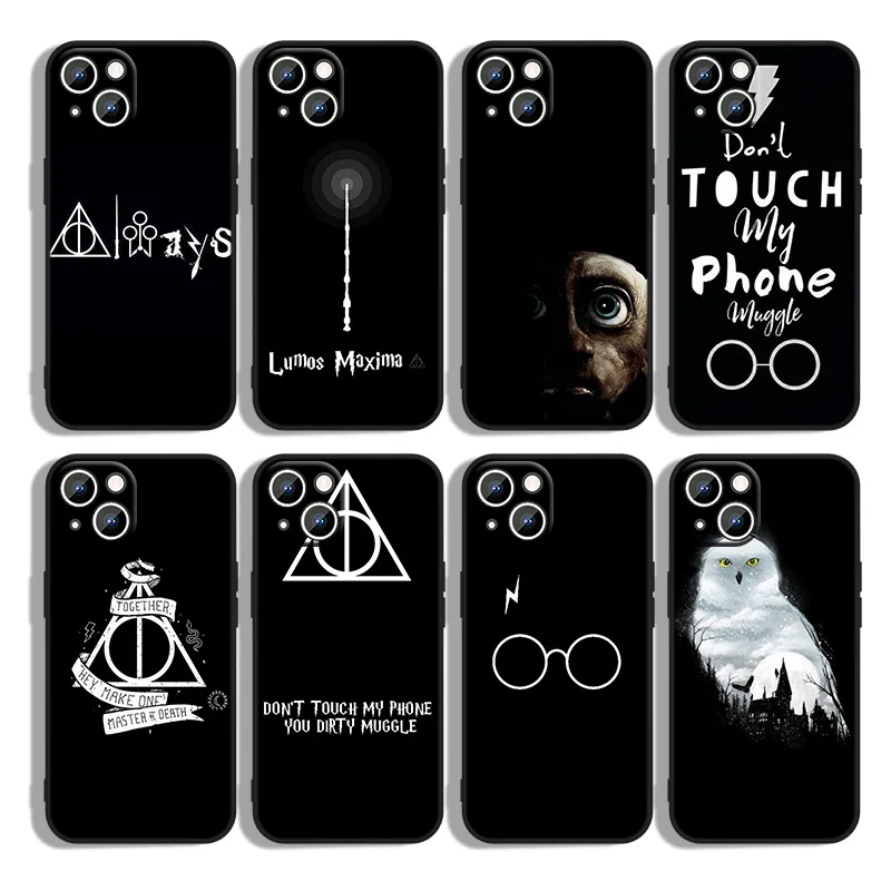 

H-Harry P-Potter Phone Case For Apple iPhone 14 13 12 11 mini XS XR X Pro Max 8 7 6S 6 Plus Black Soft Cover