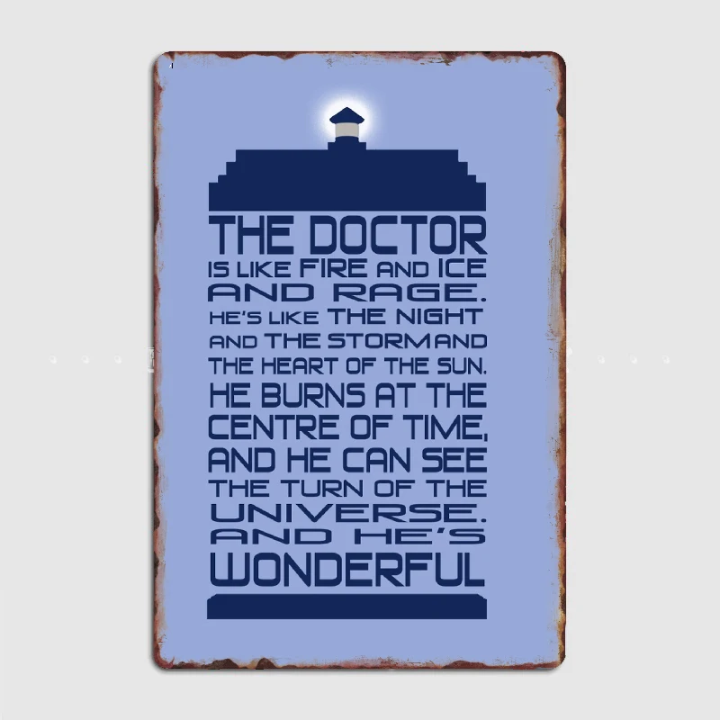 

The Doctor's Tardis Metal Plaque Poster Wall Mural Party Design Garage Decoration Tin Sign Posters