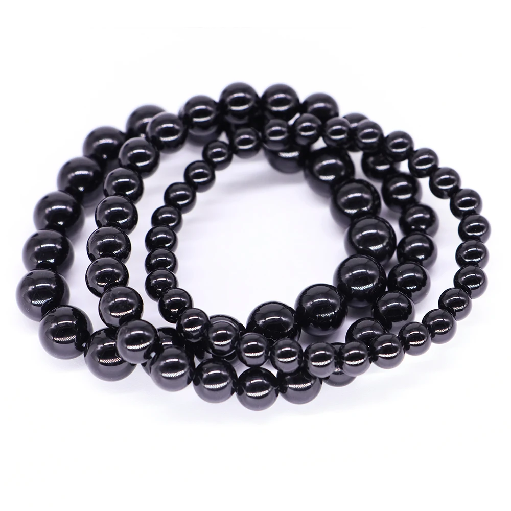 Женский/мужской браслет с бусинами из натурального камня диаметром 6/8 мм