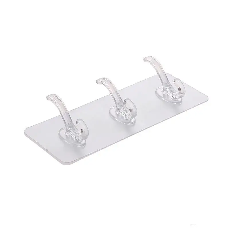 

Household Storage Universal Hooks, nail-free Transparent Hooks, Six Rows of Coat Hooks