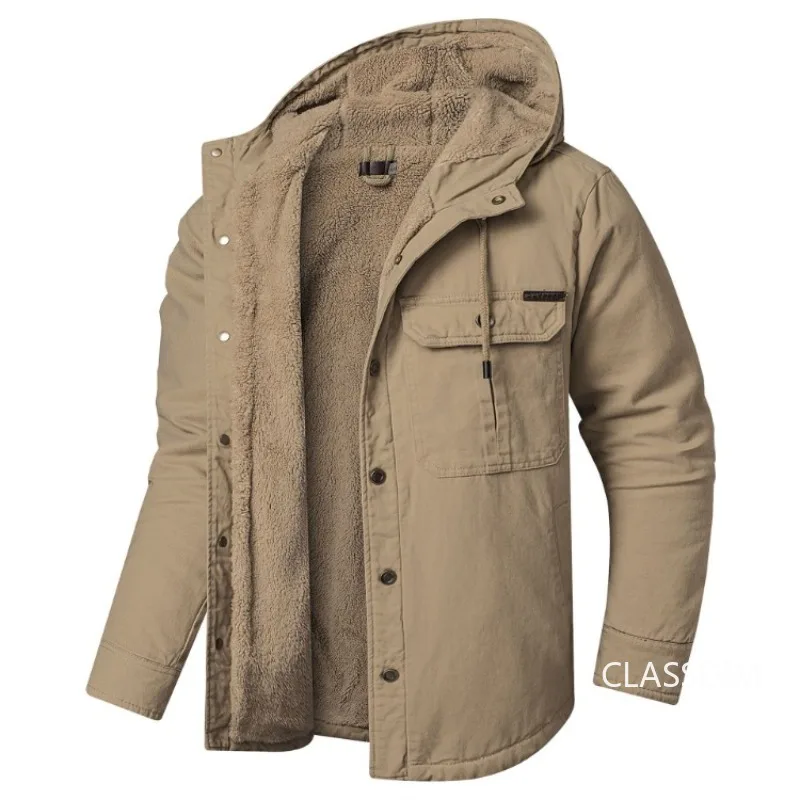 

Мужские свободные рубашки с капюшоном в стиле Харадзюку, новые мужские зимние повседневные рубашки, пальто, флисовые теплые куртки в европейском стиле, размеры США