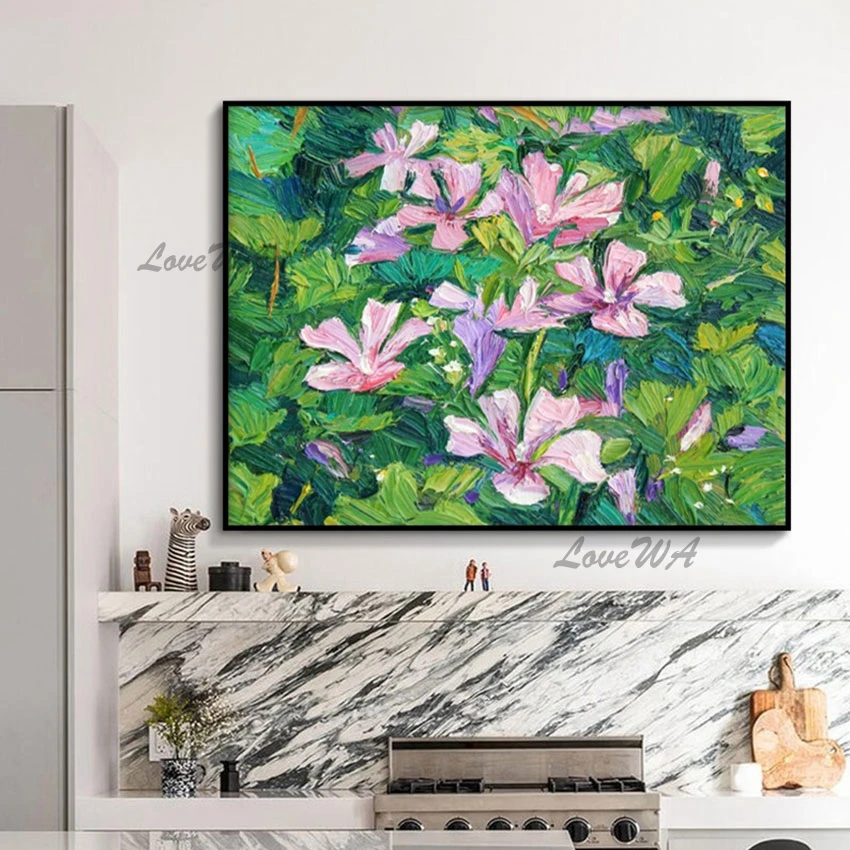 

Настенная картина с цветами, простой пейзаж, Декор, современный абстрактный Художественный Цветочный Холст, искусство, картины для гостино...