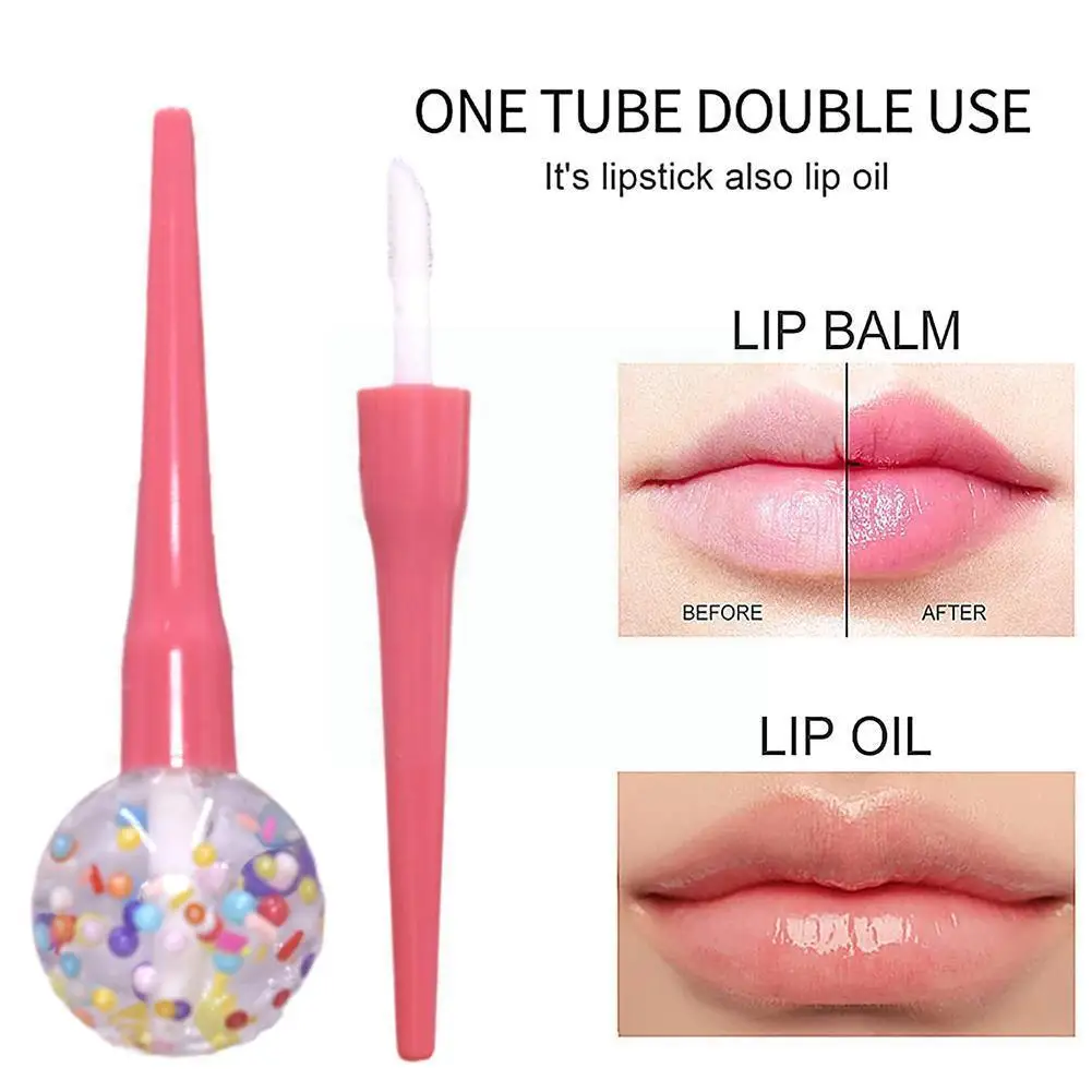 

2ml Fruity Lollipop Lip Oil Lip Glaze Transparent Moisturizing Lip Oil Lip Gloss 1pc Moisturizing Lip Tint Make Up For Wome M6N9