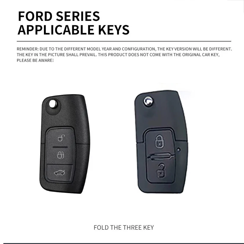 Фото Чехол для автомобильного ключа из цинкового сплава для Ford Fiesta, Focus 2, Ecosport, Kuga, Escape, Falcon, B-Max, C-Max, Eco Sport, Galaxy, аксессуары №2