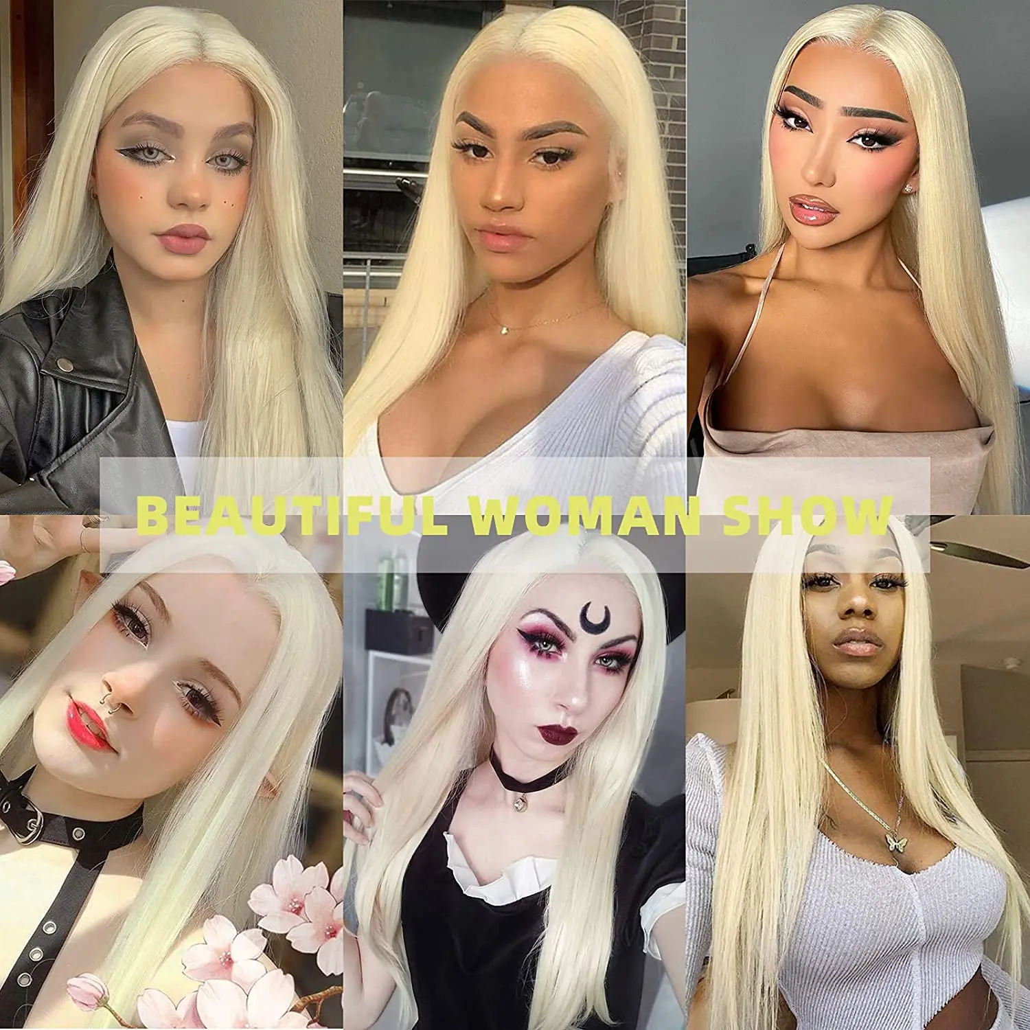 blonde wig Длинный прямой парик блонд синтетический средней длины из натуральных