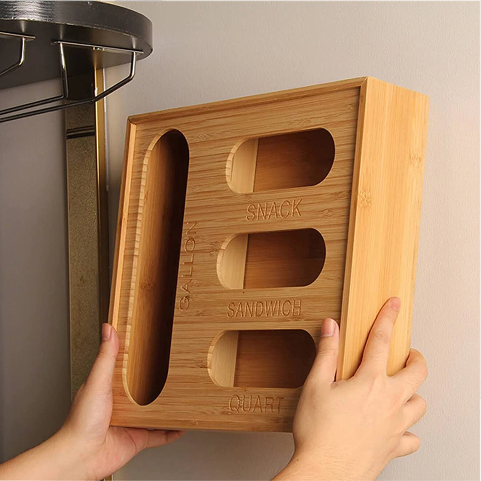 

Wall Mounted Cling Film Divider Storage Box For Multi Size Food Wrap Bag Fresh-keeping Bag Storage Holder Kitchen Organizer