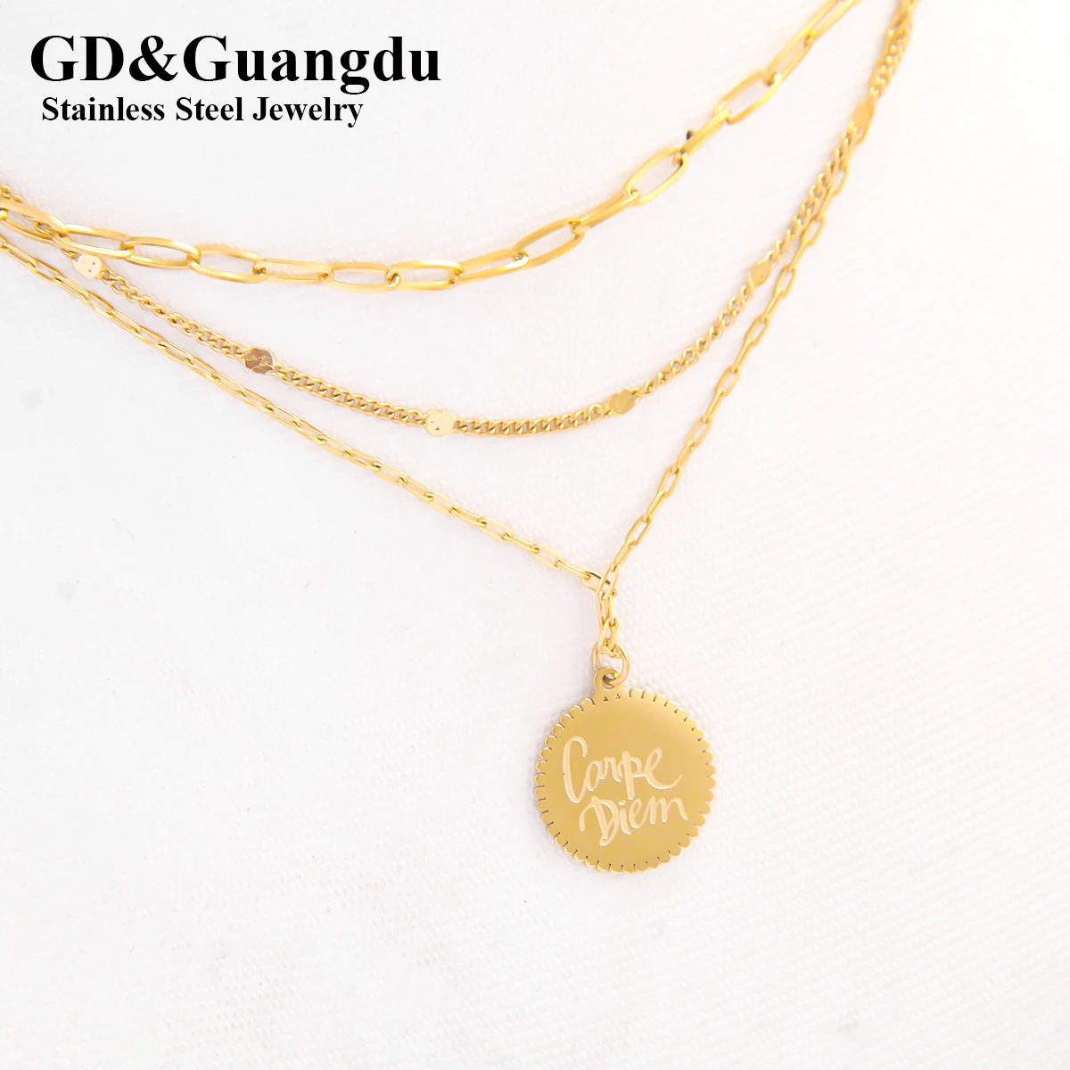 

Gold western pendant women's multi-layer chain necklace Korean INS necklace engagement custom necklace