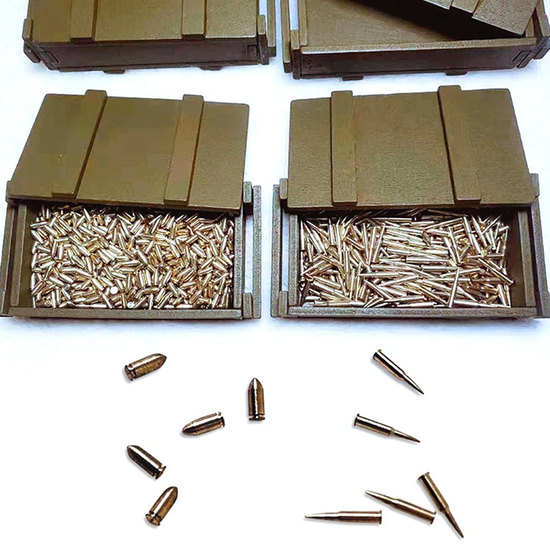 

6-point soldier doll ammunition box hand-designed gun bullet simulation adult toy accessories wooden copper bullet