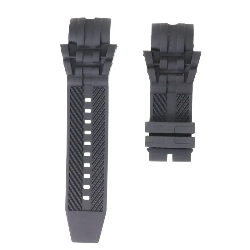 26mm Black Blue Silicone Watch Strap Replacement Bracelet for Invicta Watchband Waterproof Belt