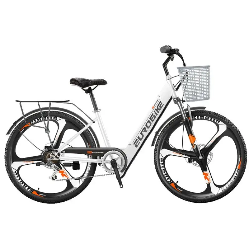 

Electric Bicycle For Women 26 Inch 350W 36V Two Wheels Electric Bicycles Portable Smart Electric City Bike Adults With Basket