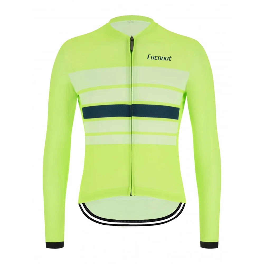 

Coconut Spring/Autumn Men's Cycling Jersey Quick Dry Long Sleeve Breathable Bicycle Maillot Sportswear Comfortable Tops for Male