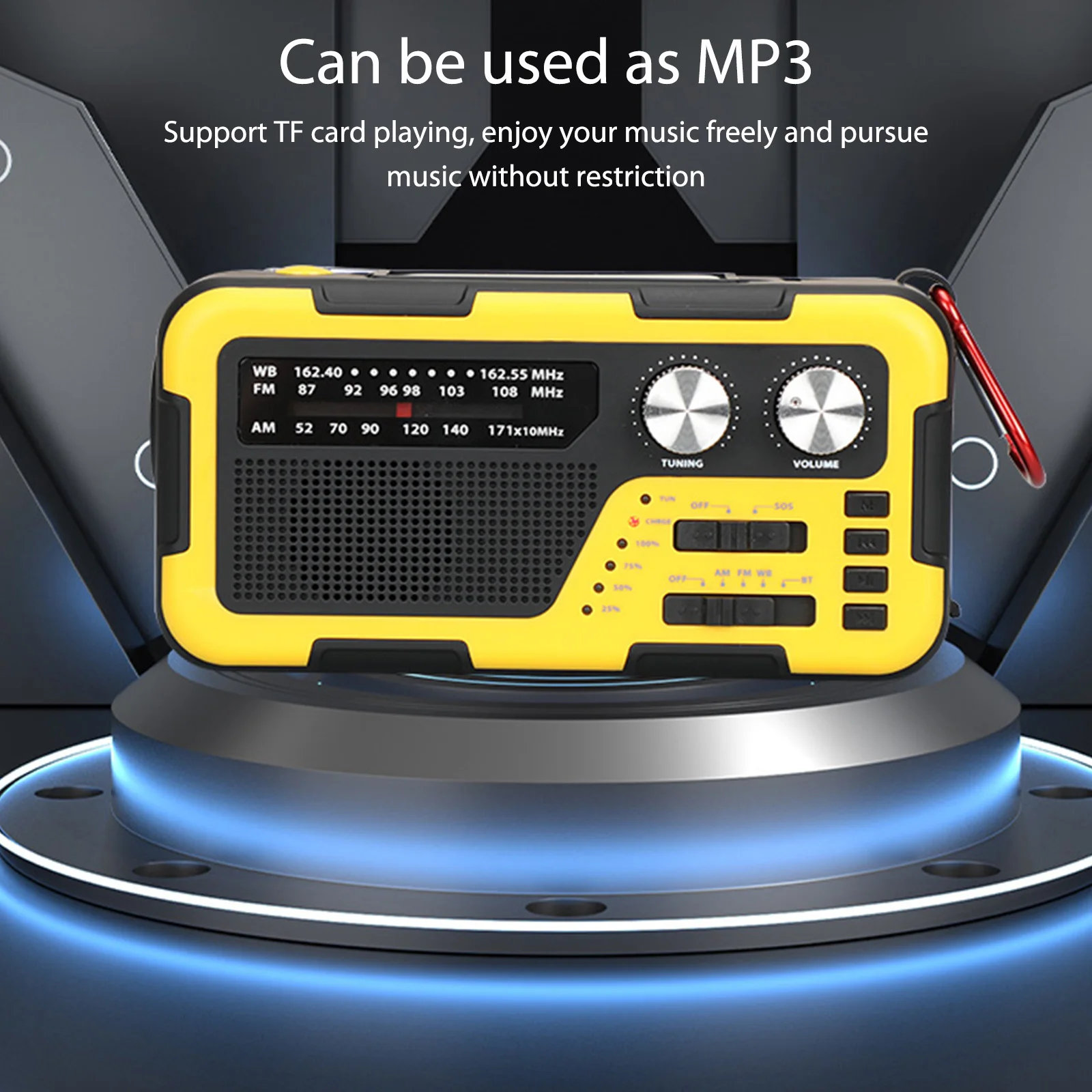 

Экстренные радиостанции AM FM, 4 способа зарядки, радио на солнечной батарее с ручным управлением, сигнал SOS, разъем для наушников 3,5 мм, внешний...