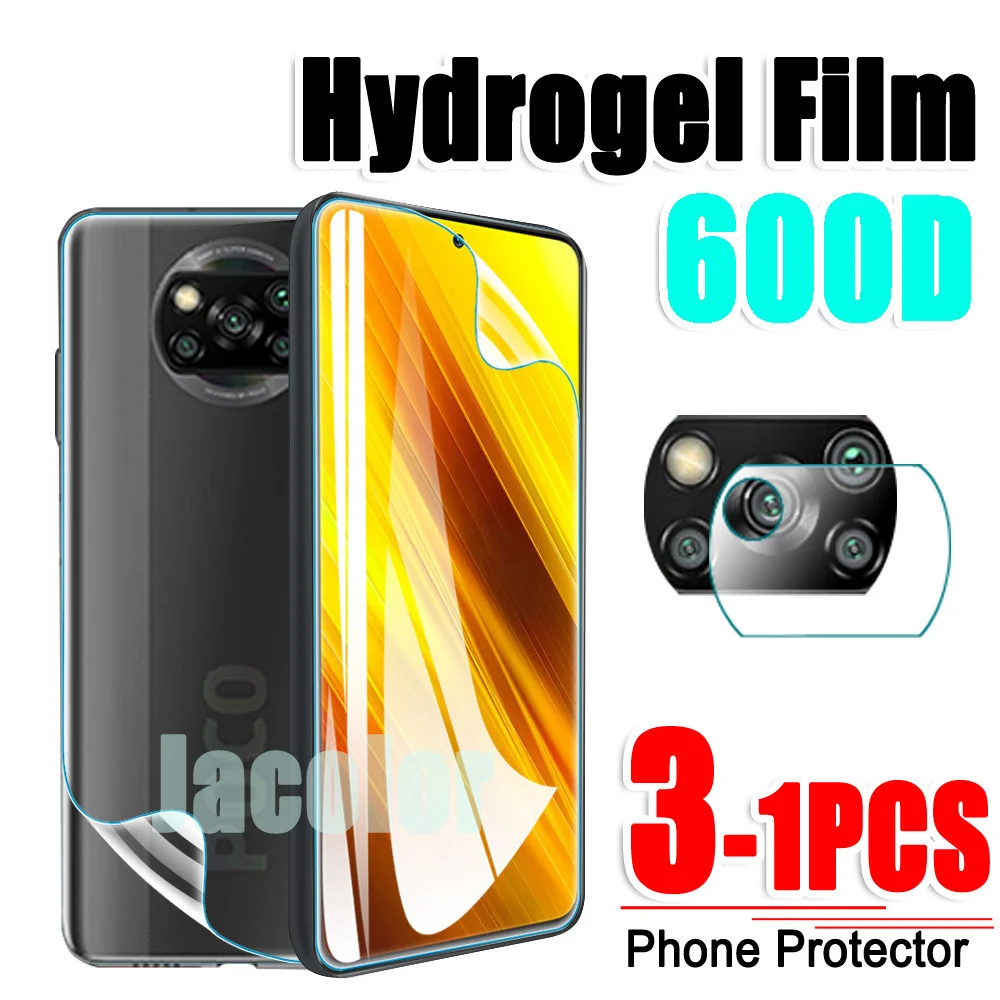 

Защитная Гидрогелевая пленка для Xiaomi Poco X3 NFC, защитная пленка для экрана/пленка для задней крышки/стекло для камеры POCOX3 GT Pro Xiomi, водостойкая Г...