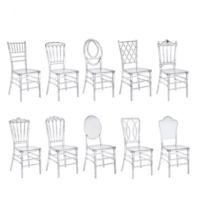 Hotel Wedding Transparent Acrylic Chair Transparent Crystal Stool Hotel Banquet Hall Bamboo Chair Dining Chair 6