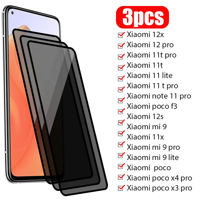 

Защитное стекло для Xiaomi Mi 11 12 Lite 5G F3 GT, закаленное стекло для Xiaomi Mi 11T 12T Pro Poco X3 X4 M4 M5S, 3 шт.