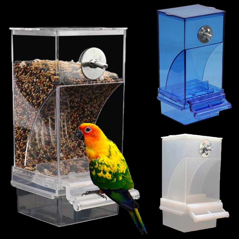 S Automatic Parrot Feeder Drinker Food Container For Perch B