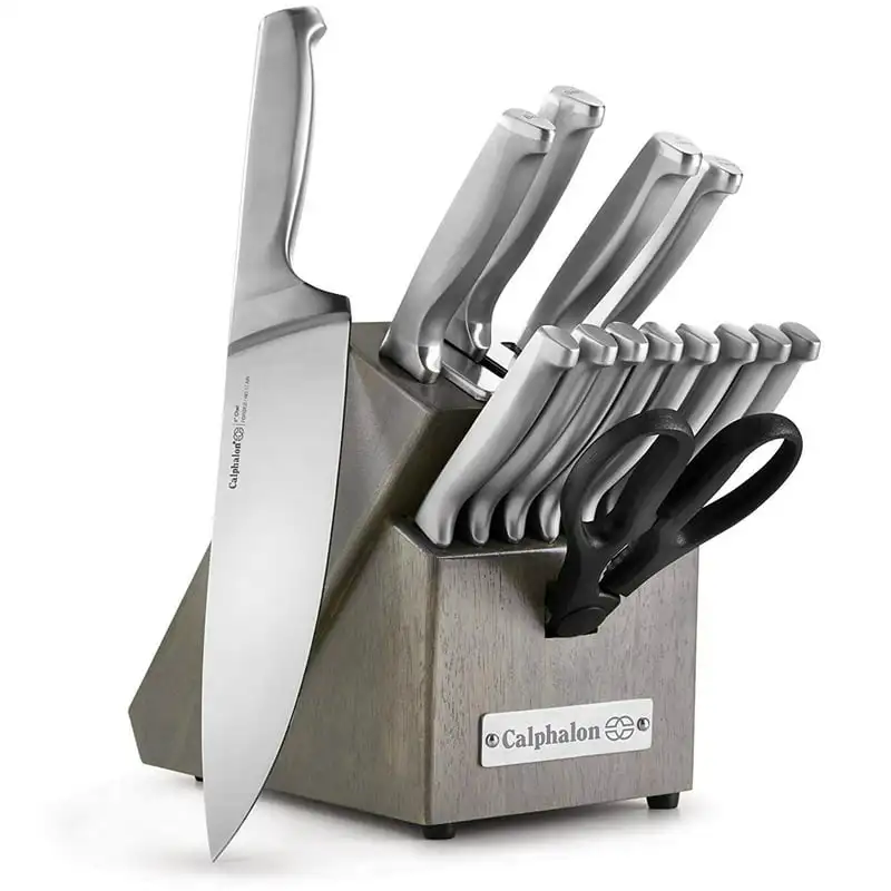 

Classic Sharpening Stainless Steel Cutlery Knife Block Set with SharpIN Technology, 15 Piece