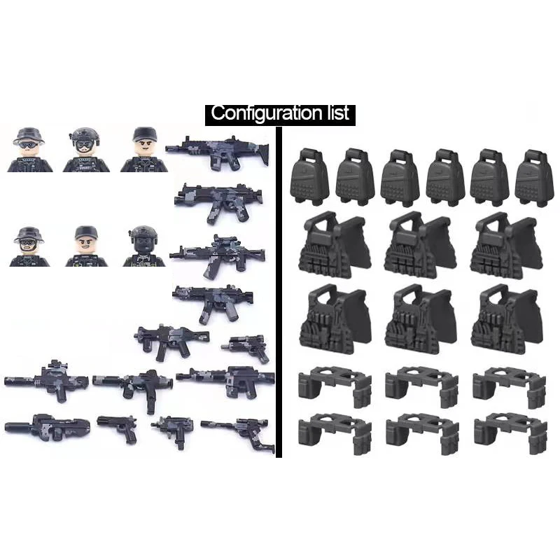 

Camouflage Special Forces City Police Building Blocks Army Soldier Figures Ghost Commando Military Weapon Vest Bricks Kids Toys