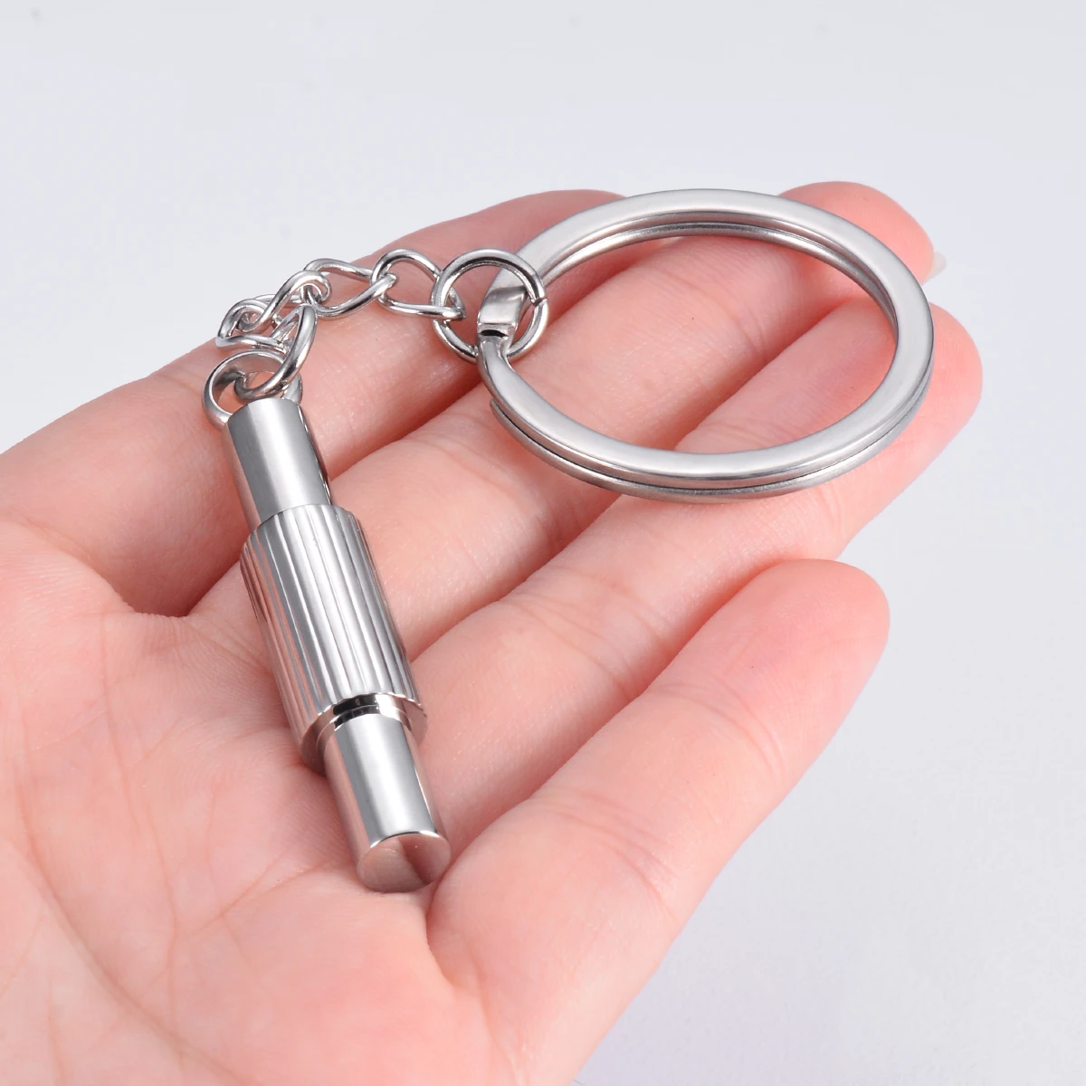 Прямая поставка брелок для ключей в виде бутылки из нержавеющей стали