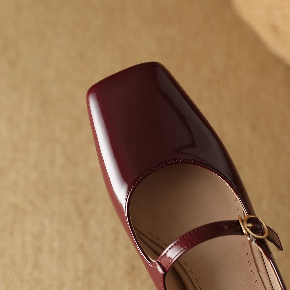 New Casual Womens Mary Janes Shoes Square Toe 6CM Heel Moccasin Shoe Woman Silver Pumps zapatillas ladies High Heels 42 43