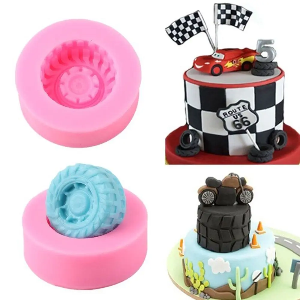 

Tires Car Rwheel Silicone Fondant Cake Mold Chocolate Pastry Cookies Mould Bakeware Kitchen Baking Decorating Tool Accessories