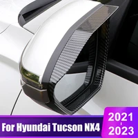 for hyundai tucson nx4 2021 2022 2023 hybrid n line carbon fiber car rearview mirror rainproof eyebrow rain cover accessories