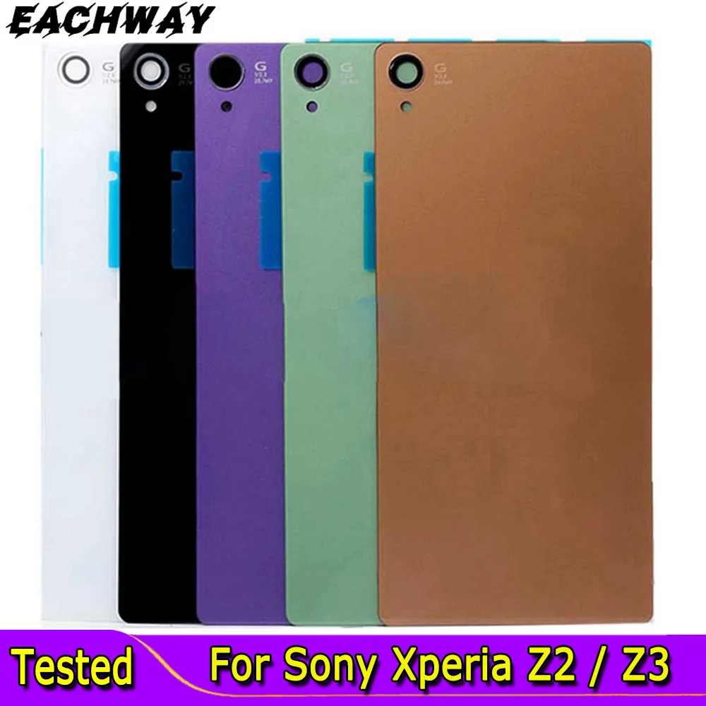 Rear Door Back Cover For Sony Xperia Z3 L55T Back Battery Cover Housing Glass Z2 D6543 L50W D6643 D6653 D6633 Case With Logo