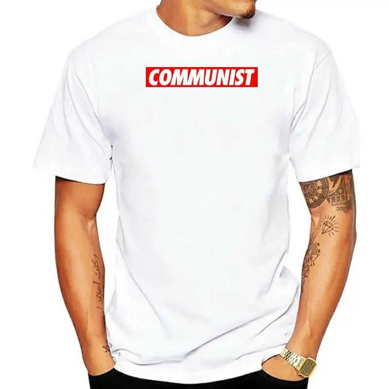 

Men COMMUNIST t shirt printed cotton O-Neck male Fit Humor summer Pictures shirt