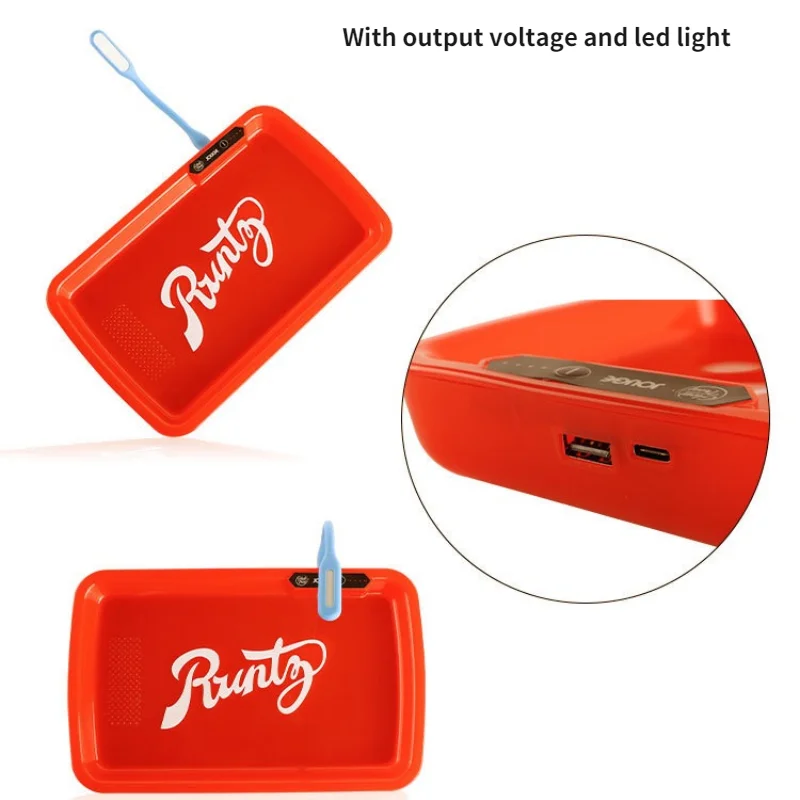 

Glow Rolling Cigarette Tray for Decoration Rechargeable Led Herb Weed Box with Grinding Function led tray Cigarette Accessories