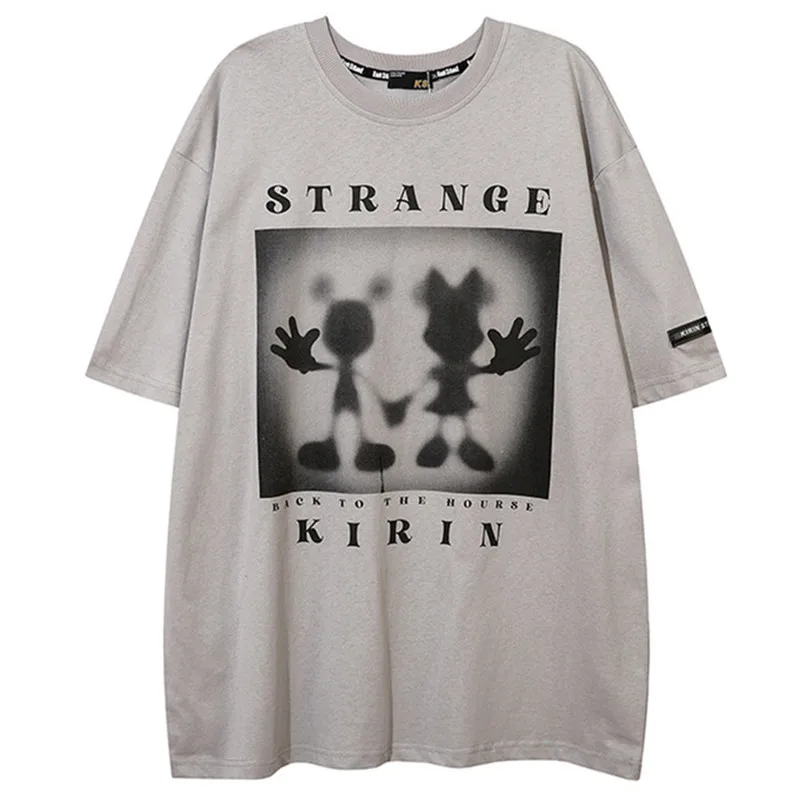 

2022 Hip Hop Oversized T-shirt Streetwear Letter Graphic Print T-shirts Summer Harajuku Gothic Cotton Short Sleeve T Shirts