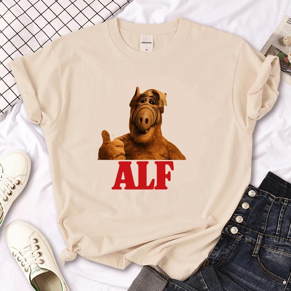 

Футболка Alf, женская летняя японская футболка для девушек манга 2000s, аниме одежда
