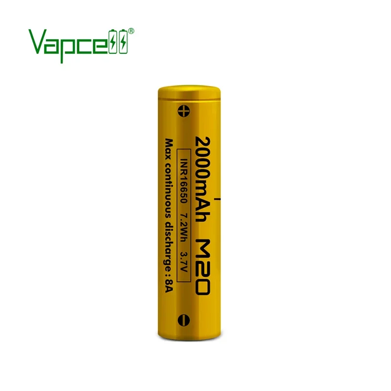 Фото Оригинальные литий-ионные аккумуляторы Vapcell M20 INR 16650, 3,7 В, 16650, 2000 мАч, 8 А, высокопроизводительный элемент для электроинструментов №3