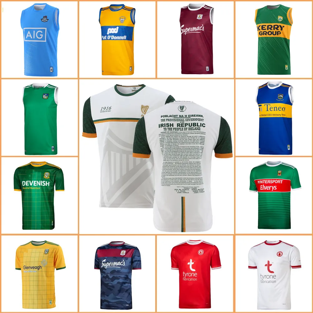 

New 1916 Commemoration Jersey 2021/22 IRELAND Galway Limerick Tipperary Dublin Clare Kerry GAA Vest Home RUGBY JERSEY size S-5XL