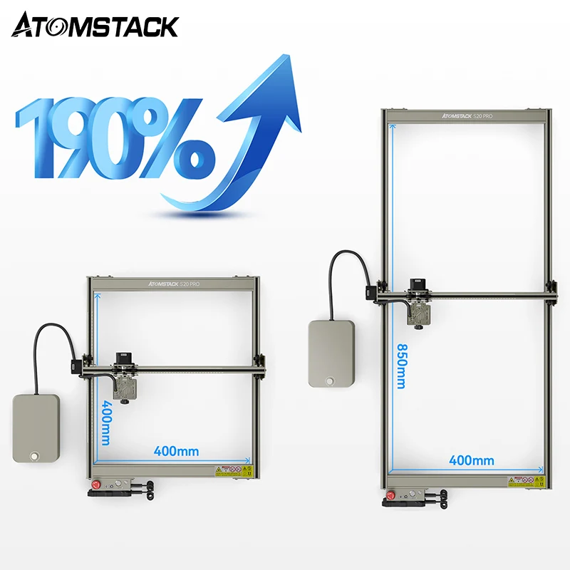 

ATOMSTACK S20 PRO Y-axis Extension Kit Expand Laser Engraving Machine Engraving Area to 850x400mm Suitable for S20 Pro/ X20 Pro