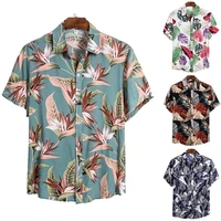 mens shirts fashion hawaiian camicias casual buttons versatile cardigan harajuku print retro short sleeve tops prom social wear