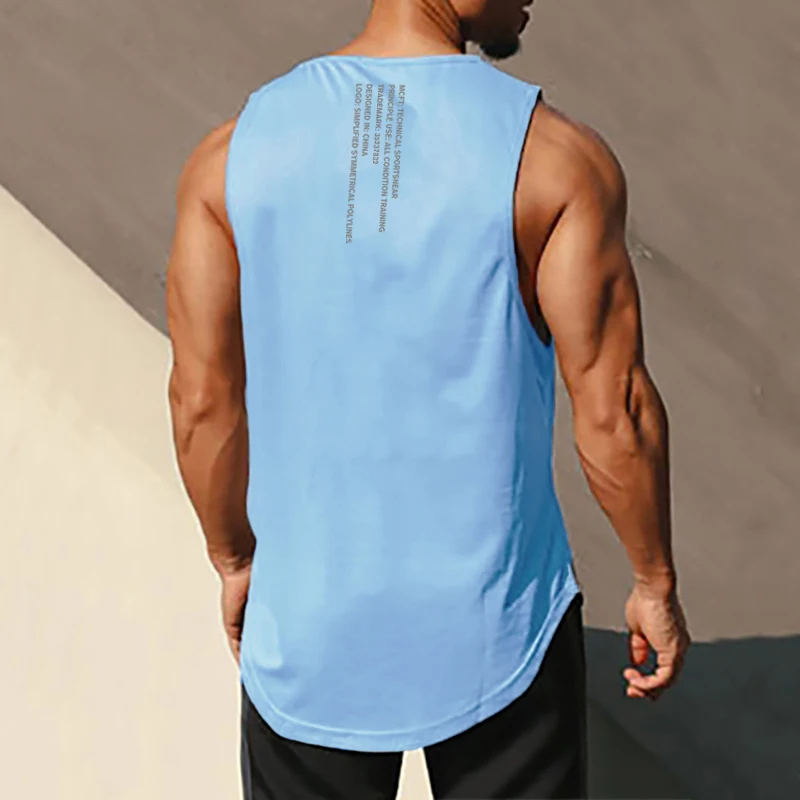 

Gym Mens Tank Top Fashion Vest Sleeveless Shirt Singlets Summer Workout Bodybuilding Sports Muscle Brand Fitness Male Clothing